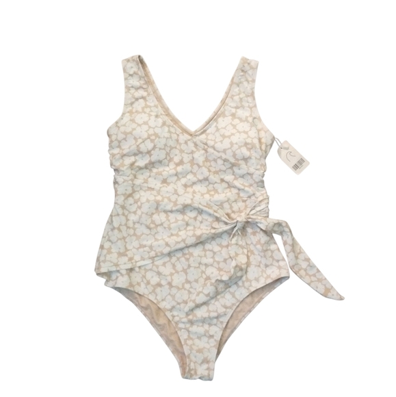 CORAL REEF | PALM BEACH Women's One Piece Swimsuit Tan & White Bathing Suit L - Picture 11 of 11